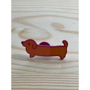 Dachshund Enamel Pin-Dog Lover Orange Pink Lapels Bags Hats